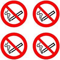 Zákaz kouření průměr 50 mm formát 150x150 mm samolepka 4 ks