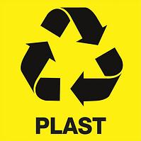 Recyklace - plast 92x92 mm samolepka