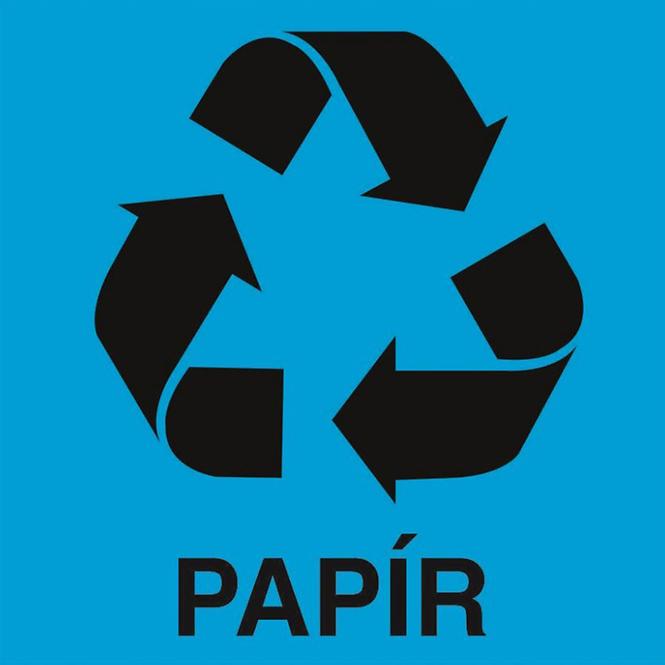 Recyklace - papír 92x92 mm samolepka