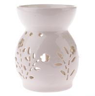 Porcelánová aromalampa s květy bílá 11.4cm