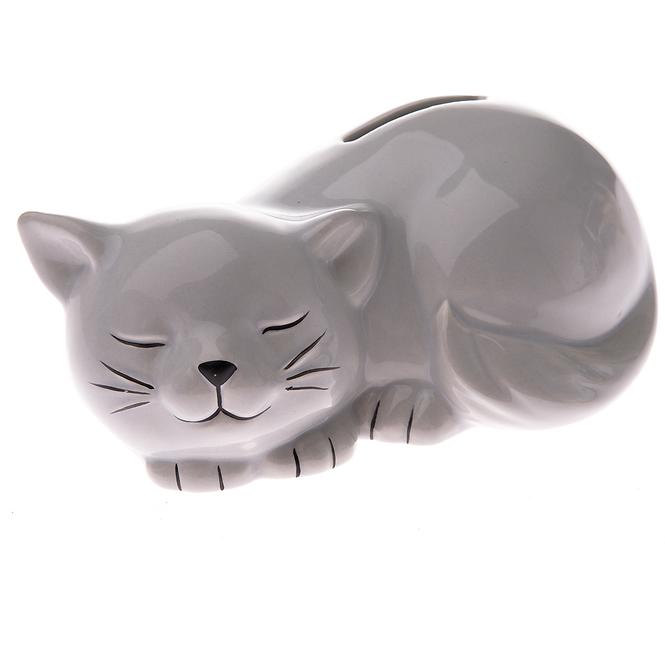 Keramická pokladnička – kočka šedá