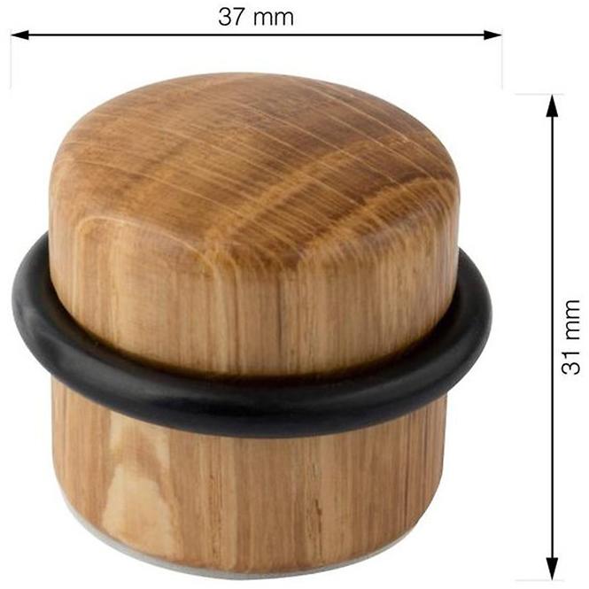 Dveřní zarážka průměr 37x31mm dřevo samolepicí dub