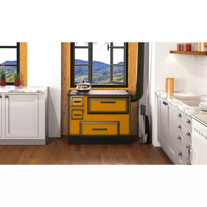 Kuchyňská kamna Alfa 55 Eco De Lux 6 kW pravá