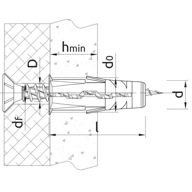 Hmoždinka univerzální Uno 10 mm vrutem (15 ks),4