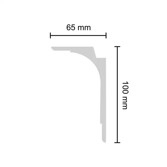 Krycí lišta garnýž 10cm/2m,2