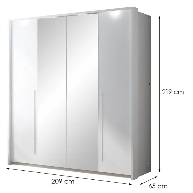 Šatní skříň Brema 210 bílá