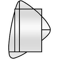 Zrcadlo trojúhelník černé 44x70 ty003