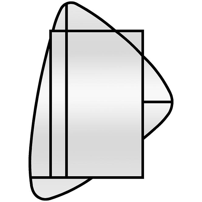 Zrcadlo trojúhelník černé 44x70 ty003