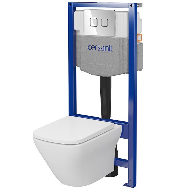 Podomítkový WC set Larga SQ B954 ovládací tlačítko hranaté chrom