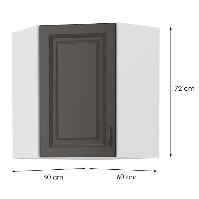 Kuchyňská Skříňka STILO GRAFIT/BÍLÝ 60X60 GN-72 2F (45°)