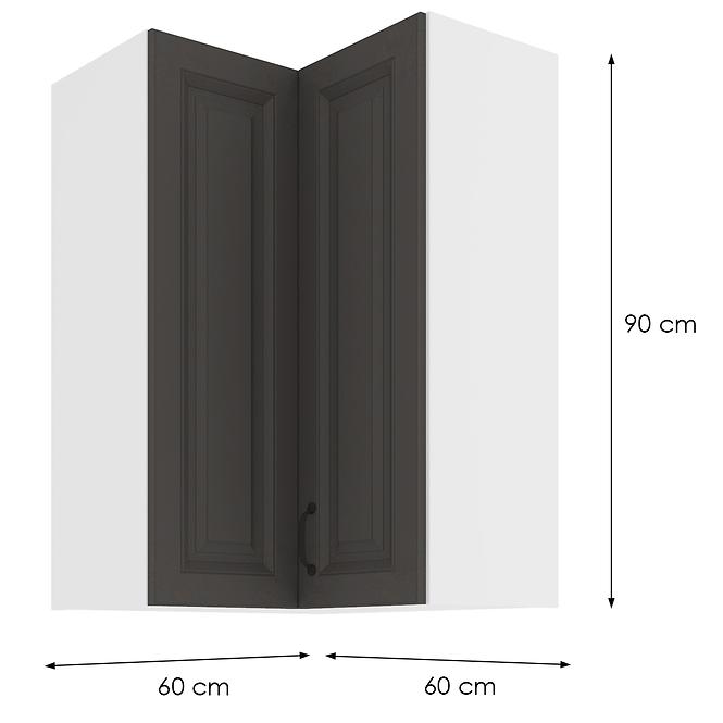 Kuchyňská Skříňka STILO GRAFIT/BÍLÝ 60X60 GN-90 2F (90°)