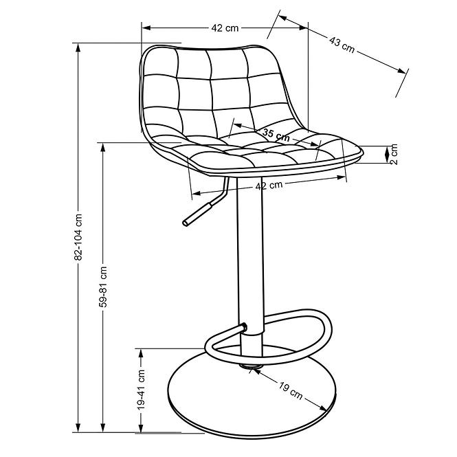 Barová židle H120 popel/zlatý,2