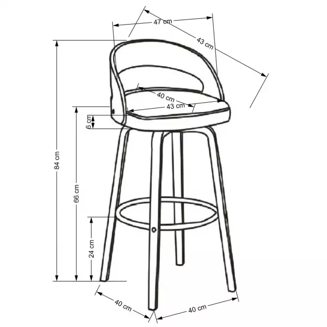 Barová židle H110 krém/ořech