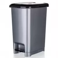 Odpadkový koš nášlapný step 40l šedý 43931264