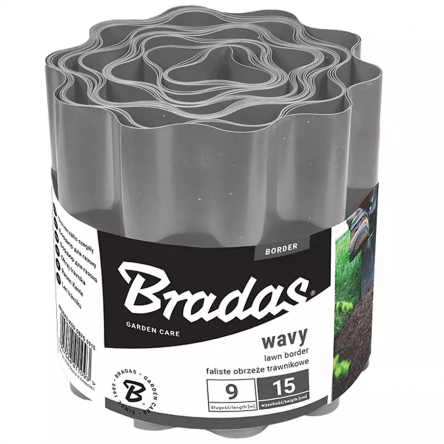 Baumax.cz: Skrytý obrubník vlnitý 9 m x 20 cm šedý OBFGY0920