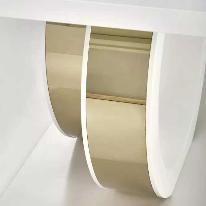 Stůl Galardo 90x160 mdf - bílá/zlatý