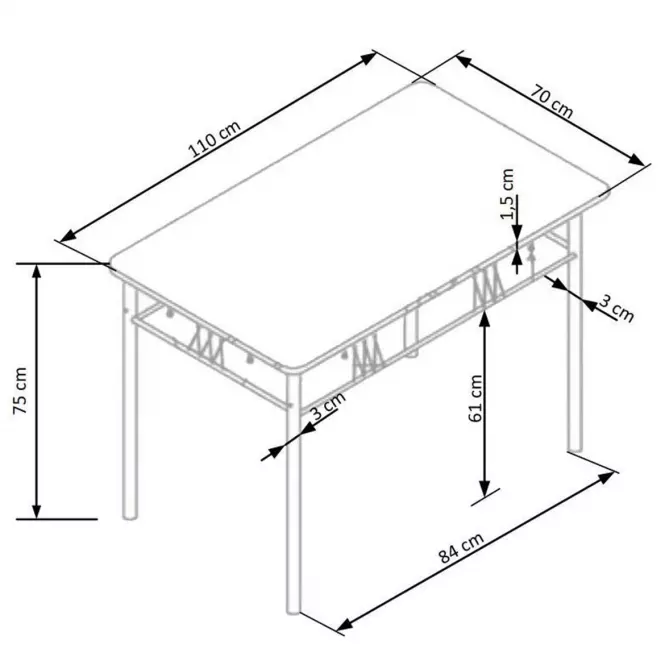 Stolní souprava Faust + 4 židle mdf/ocel – sonoma