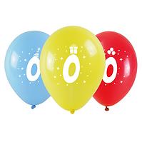 Balóny potisk čísla - 0 (3 ks) 28cm
