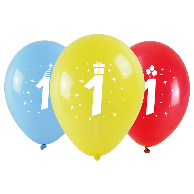 Balóny potisk čísla - 1 (3 ks) 28cm