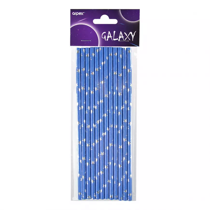 Slámky papírové - galaxy 12 ks 20cm