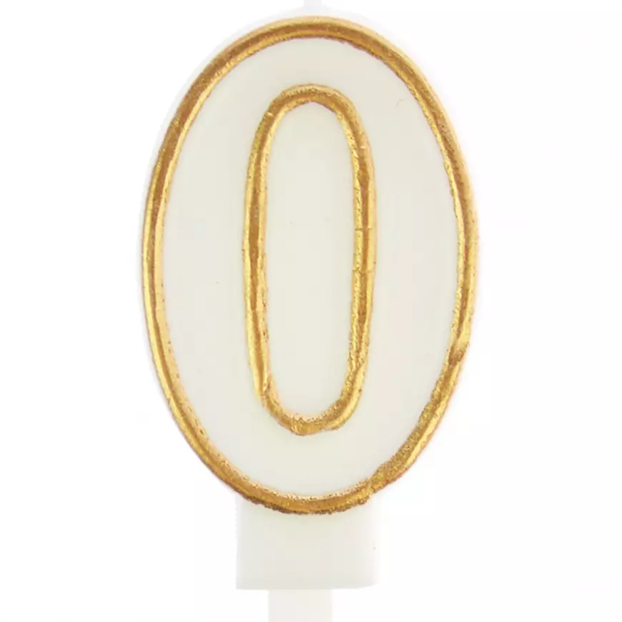 Svíčka číslo 0 zlatá 7.5cm