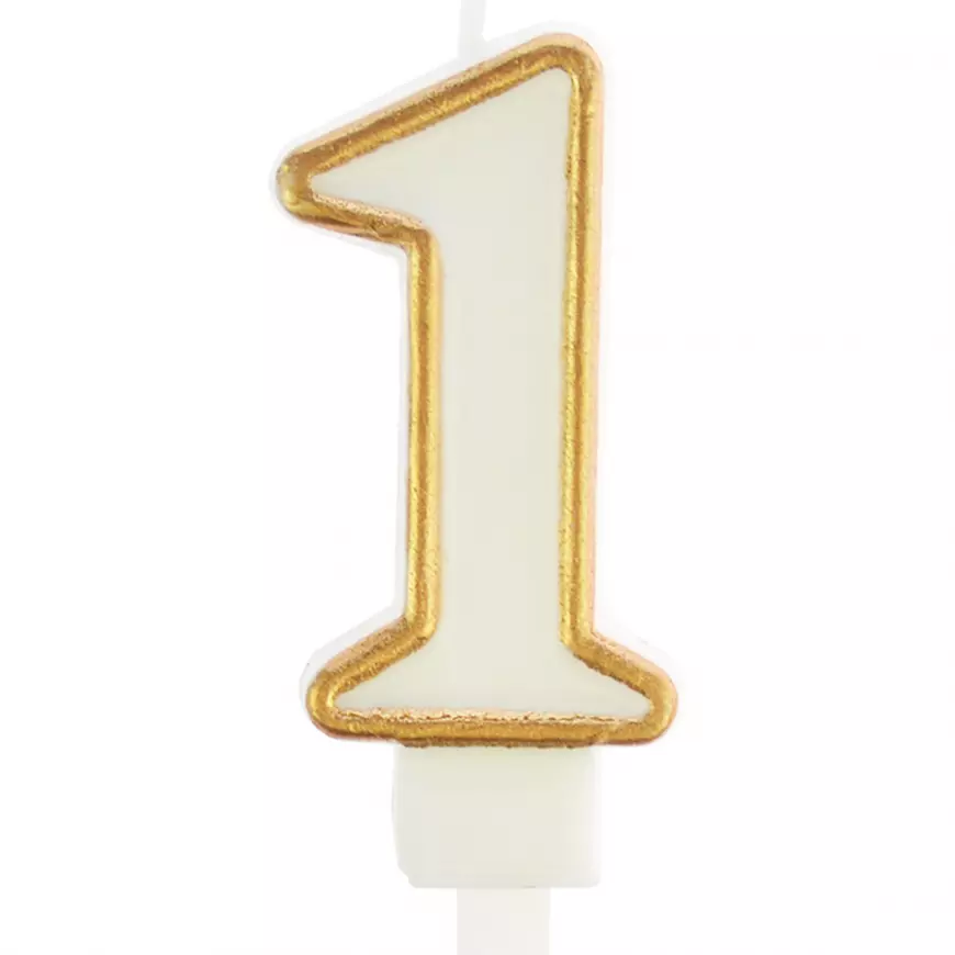 Svíčka číslo 1 zlatá 7.5cm