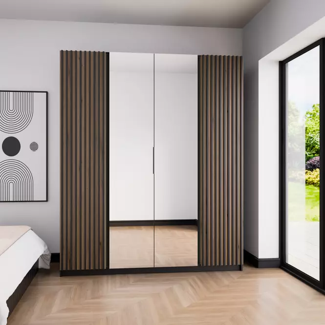 Šatní skříň Kaja BL/BL-EV 2LAM 2 Zrcadlo