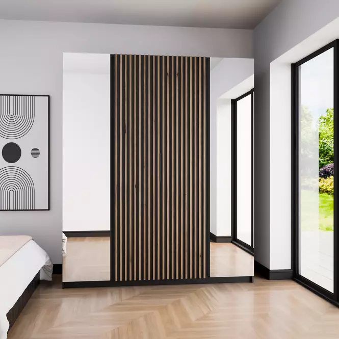 Šatní skříň Kaja BL/BL-EV 2 Zrcadlo 2LAM