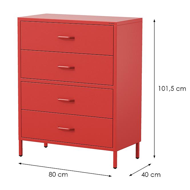 Komoda Kovová Carla Modern Red,2