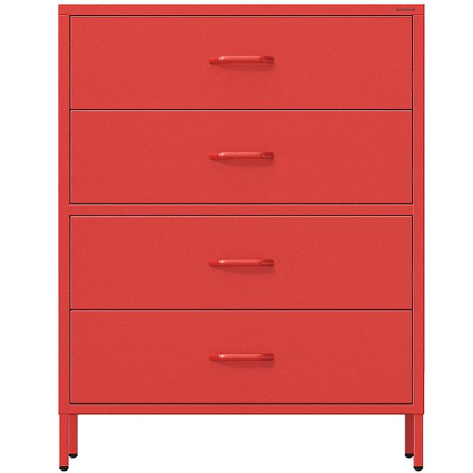 Komoda Kovová Carla Modern Red,3
