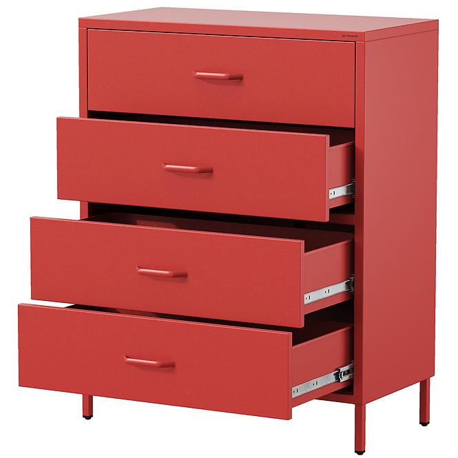 Komoda Kovová Carla Modern Red,4