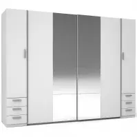 Šatní skříň Store 2D+2D III21-B bílá/zrcadlo