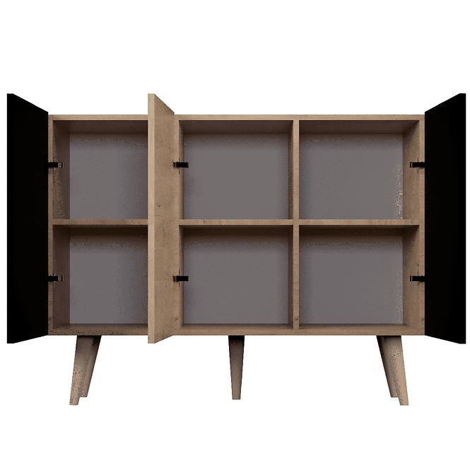 Komoda 120 Toronto Artisan/Černá,4