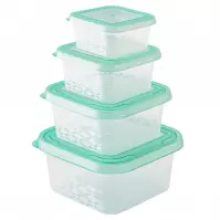 Sada 4 dóz Ori box hranaté 0.25l+0.45l+0.8l+1.25l zelená
