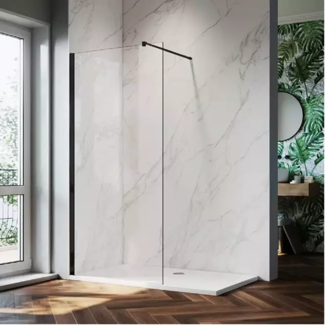 Sprchová zástěna WALK-IN Fiord 110 x 195 černý profil,3