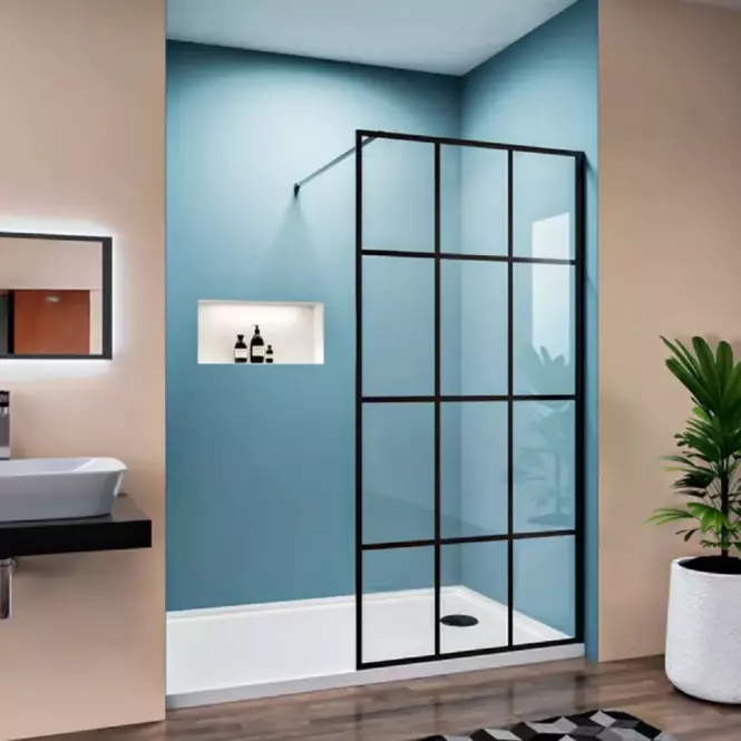 Sprchová zástěna WALK-IN Metro 140x195 black,4