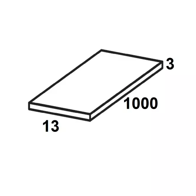 Profil plochý PVC bily lesk 3x13x1000