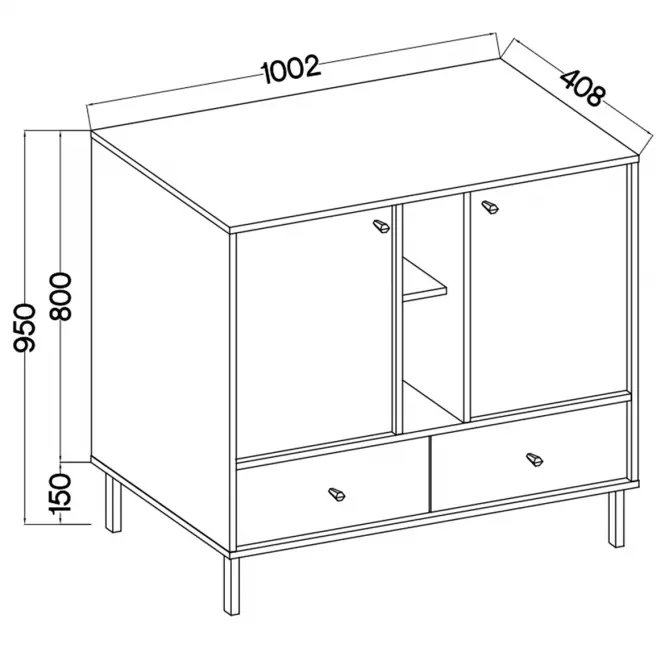 Komoda Tokyo 2  2F 2S pískově béžová 825,5