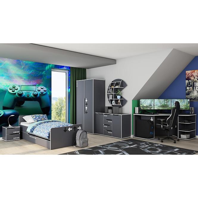 Polička Matrix Shelf III grafit/bílá,5