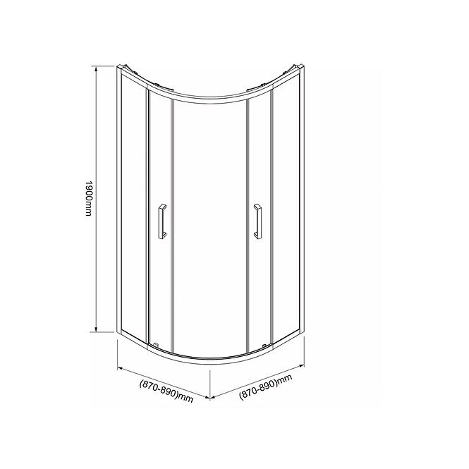 Sprchový kout Aura 90x90x190 black,2