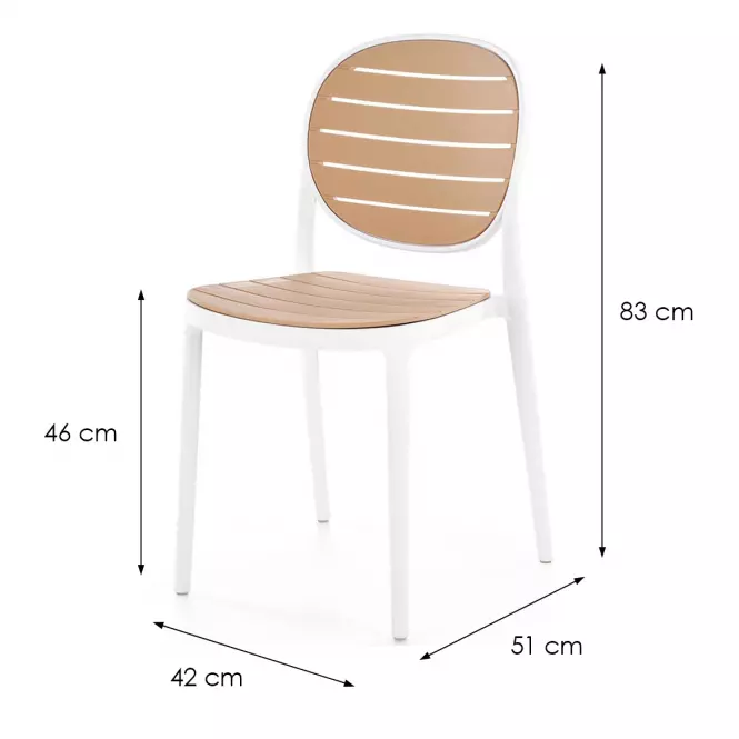 Židle K529 bílá/přírodní