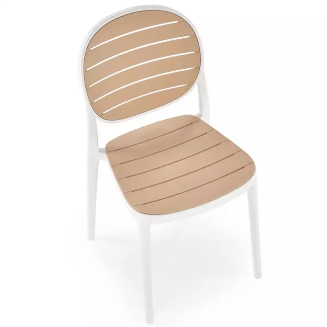 Židle K529 bílá/přírodní