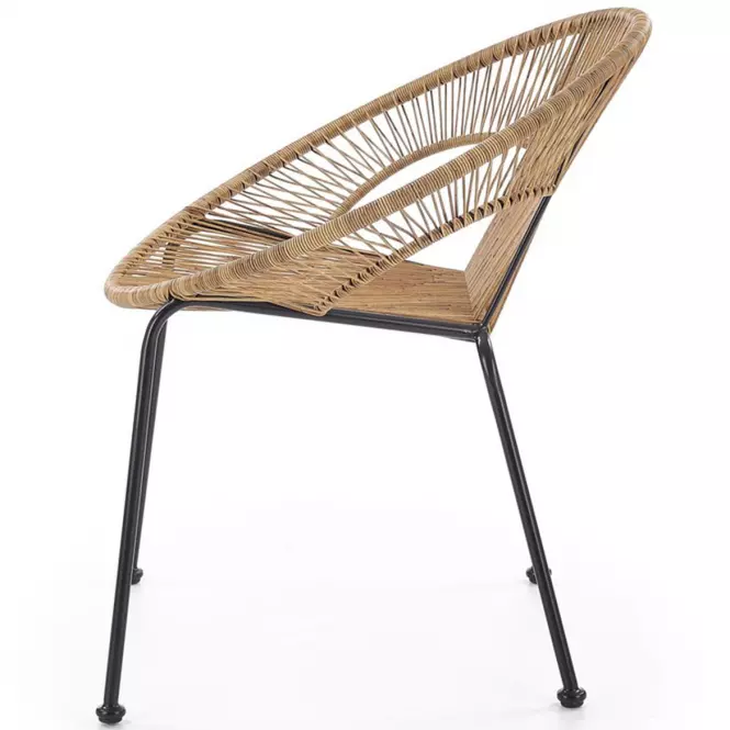 Židle BARI rattan hnědá/černá