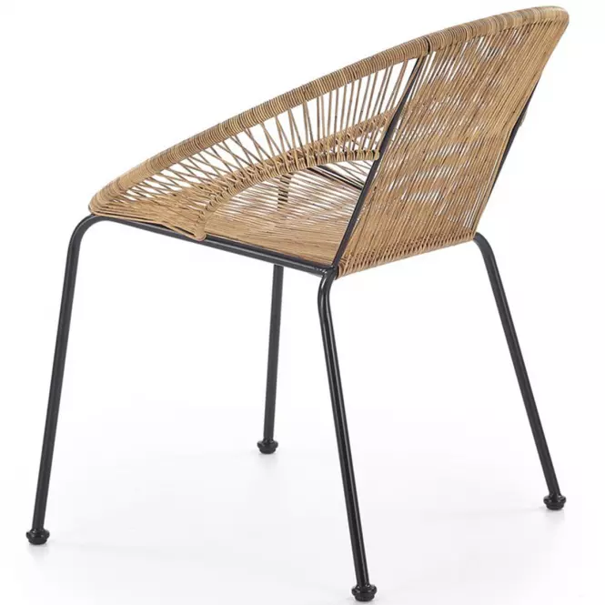 Židle BARI rattan hnědá/černá