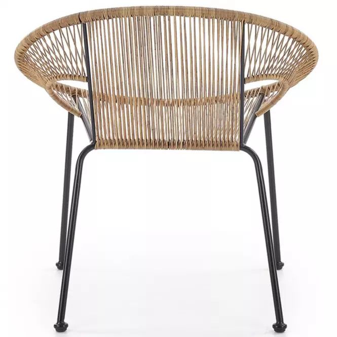Židle BARI rattan hnědá/černá
