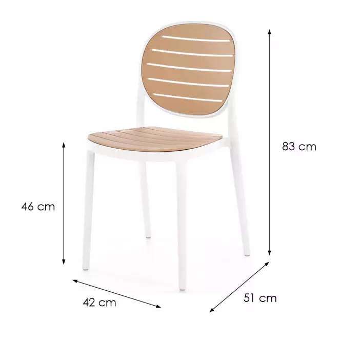 Židle K529 bílá/přírodní