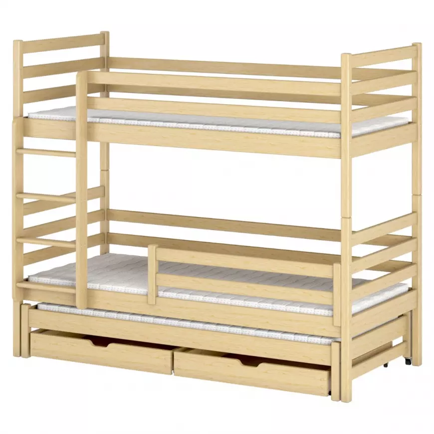 Postel Luk 80x160 pine – vysoká postel z dubu s moderním designem