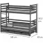 Postel Luk 80x160 graphite,2
