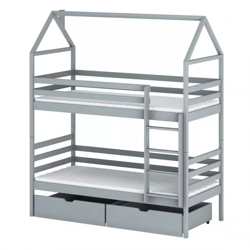 Posteľ Domček Alex 90x200 grey