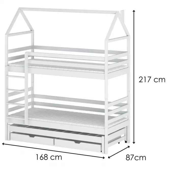 Posteľ Domček Dalia 80x160 white,2